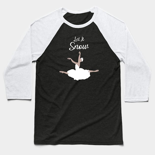 Let It Snow - Medium Skin Tone Baseball T-Shirt by Susie